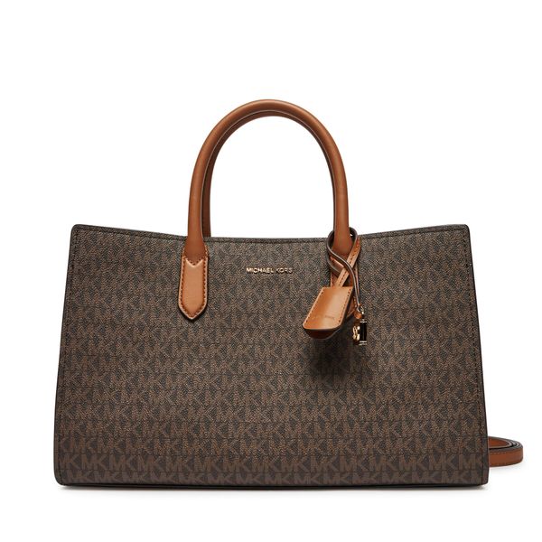 MICHAEL Michael Kors Ročna torba MICHAEL Michael Kors Scarlett Medium Signature Logo Satchel 30F4GETS2B Rjava