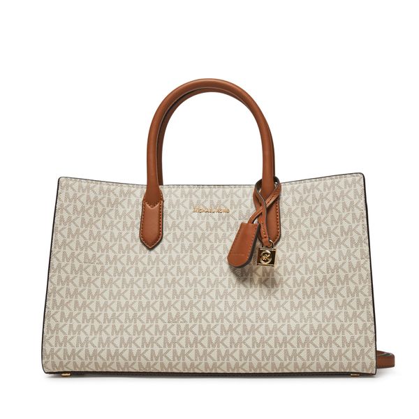 MICHAEL Michael Kors Ročna torba MICHAEL Michael Kors Scarlett Medium Signature Logo Satchel 30F4GETS2B Siva