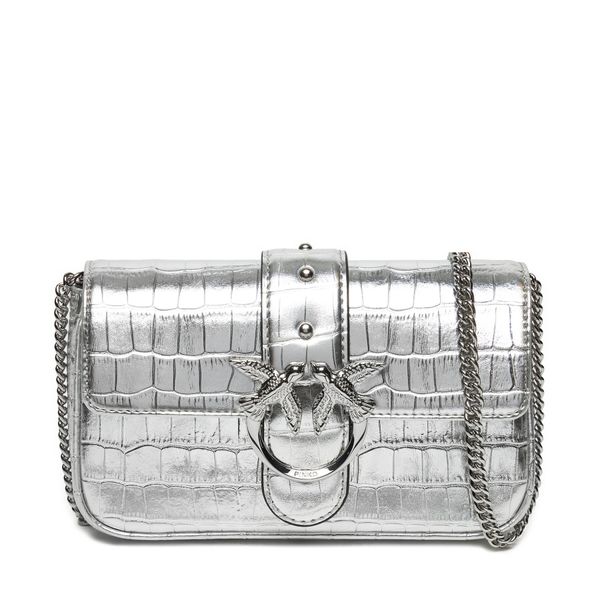 PINKO Ročna torba PINKO Love One Pocket Simply C AI 24-25 PLTT 103838 A1W5 Srebrna