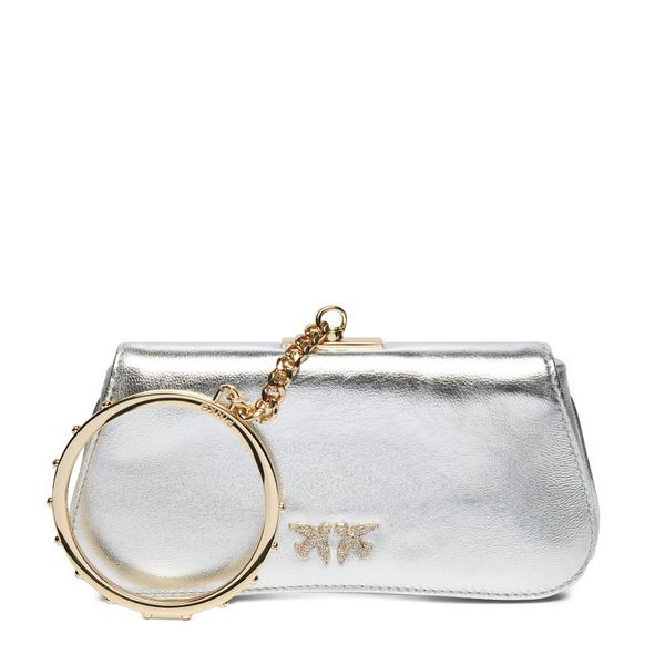 PINKO Ročna torba Pinko Marpesia Clutch Srebrna