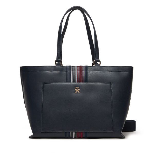 Tommy Hilfiger Ročna torba Tommy Hilfiger Distinct Tote Corp AW0AW16704 Mornarsko modra