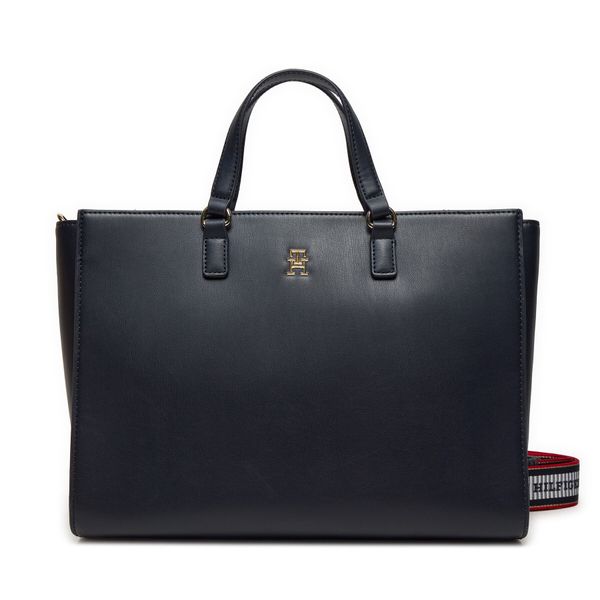 Tommy Hilfiger Ročna torba Tommy Hilfiger Fresh Satchel Corp AW0AW16684 Mornarsko modra