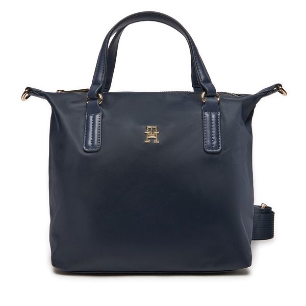 Tommy Hilfiger Ročna torba Tommy Hilfiger Poppy Th Small Tote AW0AW15640 Mornarsko modra