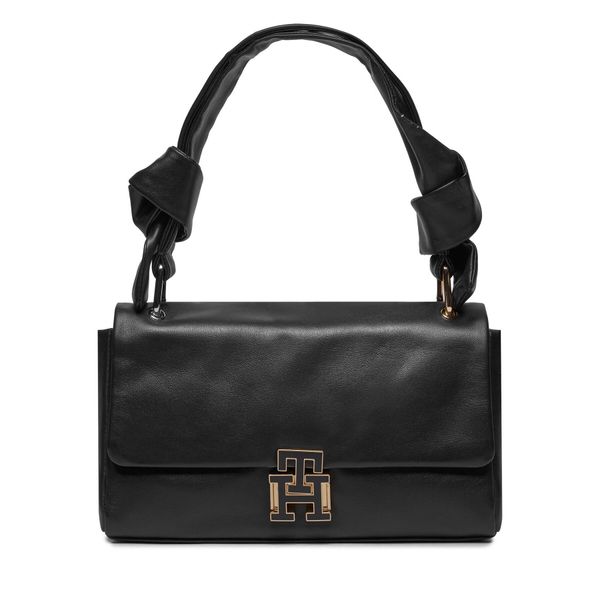 Tommy Hilfiger Ročna torba Tommy Hilfiger Pushlock Leather AW0AW15685 Črna