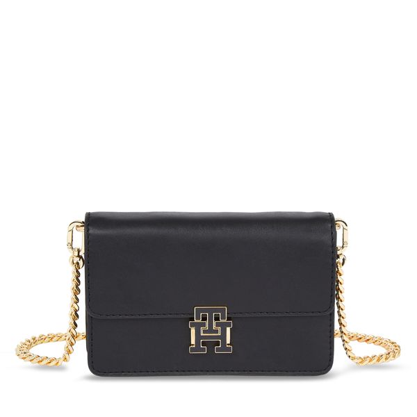 Tommy Hilfiger Ročna torba Tommy Hilfiger Pushlock Leather Small Crossover AW0AW15227 Black BDS