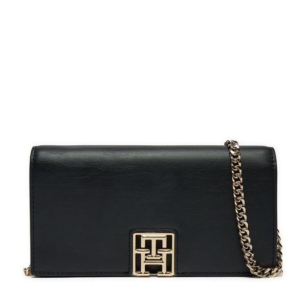 Tommy Hilfiger Ročna torba Tommy Hilfiger Reset Lrg Flap W Chain AW0AW16328 Črna