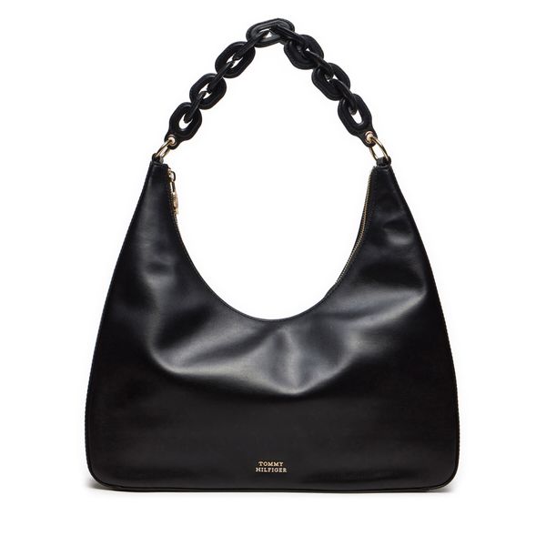 Tommy Hilfiger Ročna torba Tommy Hilfiger Soft Leather Hobo AW0AW16292 Črna