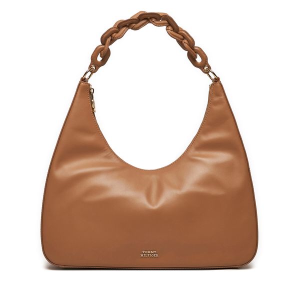 Tommy Hilfiger Ročna torba Tommy Hilfiger Soft Leather Hobo AW0AW16292 Rjava