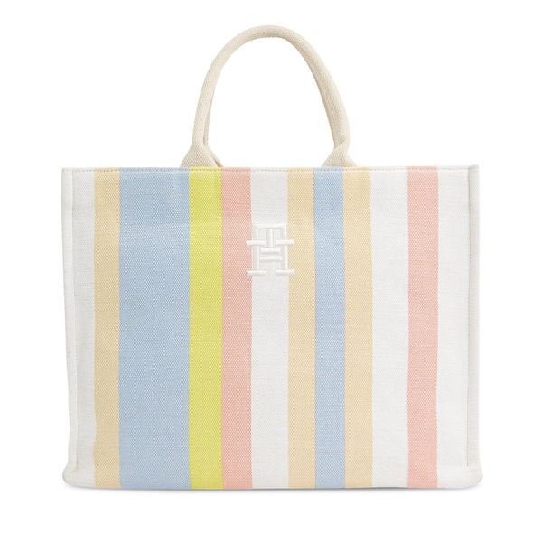 Tommy Hilfiger Ročna torba Tommy Hilfiger Th Beach Tote Stripes AW0AW16411 Striped Canvas 0F8