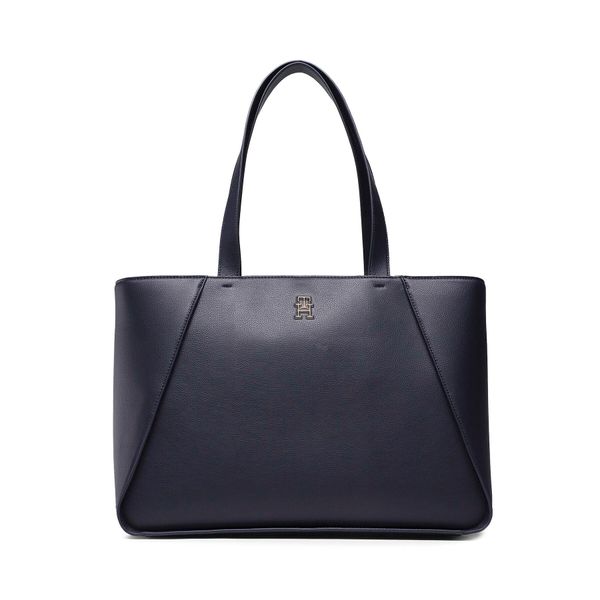 Tommy Hilfiger Ročna torba Tommy Hilfiger Th Casual Tote AW0AW14176 Mornarsko modra