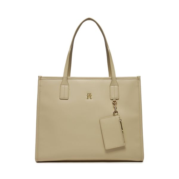 Tommy Hilfiger Ročna torba Tommy Hilfiger Th City Tote AW0AW15690 White Clay AES