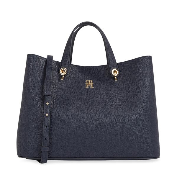 Tommy Hilfiger Ročna torba Tommy Hilfiger Th Emblem Satchel AW0AW15177 Mornarsko modra