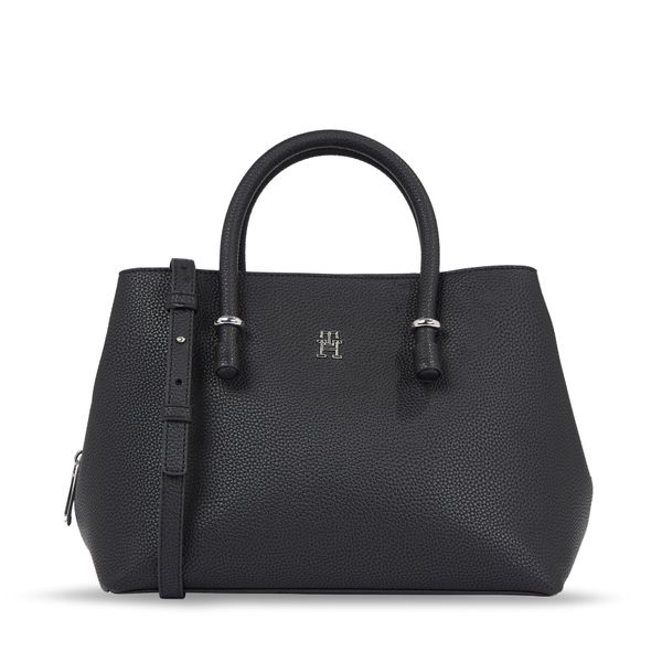 Tommy Hilfiger Ročna torba Tommy Hilfiger Th Emblem Satchel AW0AW15224 Črna