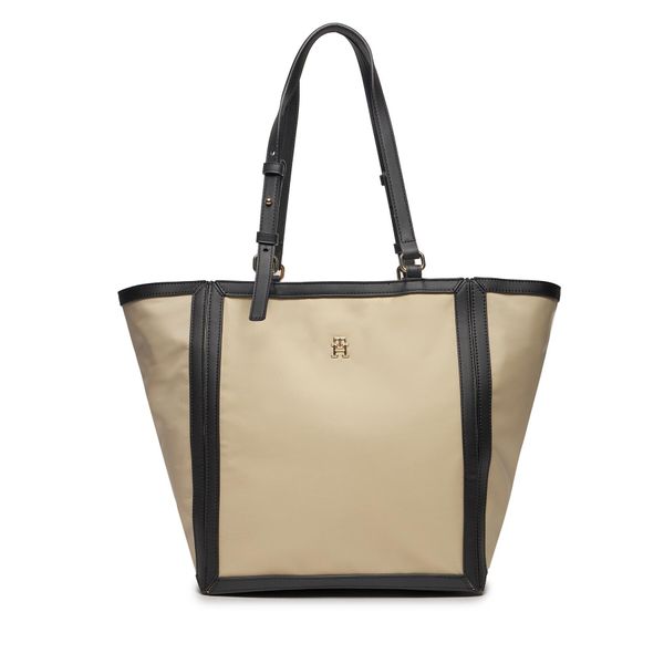 Tommy Hilfiger Ročna torba Tommy Hilfiger Th Essential S Tote Cb AW0AW15698 White Clay/Black 0F4