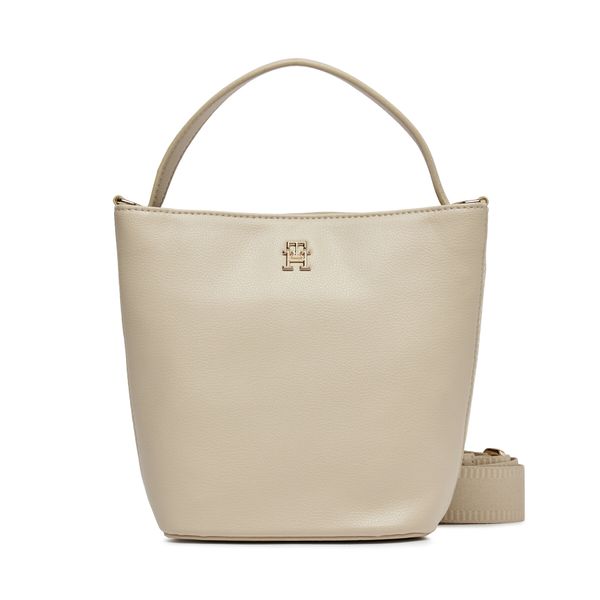 Tommy Hilfiger Ročna torba Tommy Hilfiger Th Essential Sc Bucket AW0AW15706 White Clay AES