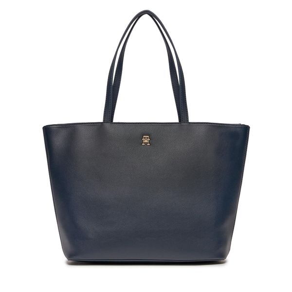 Tommy Hilfiger Ročna torba Tommy Hilfiger Th Essential Sc Tote Corp AW0AW16089 Space Blue DW6