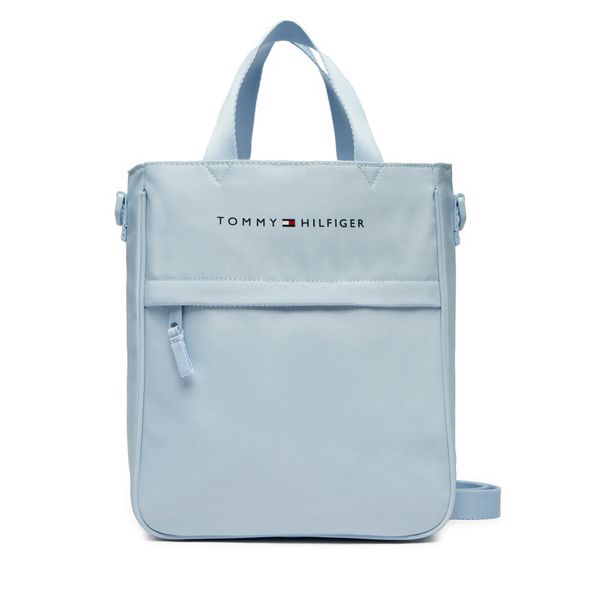 Tommy Hilfiger Ročna torba Tommy Hilfiger Th Essential Shoulder Bag AU0AU01950 Svetlo modra