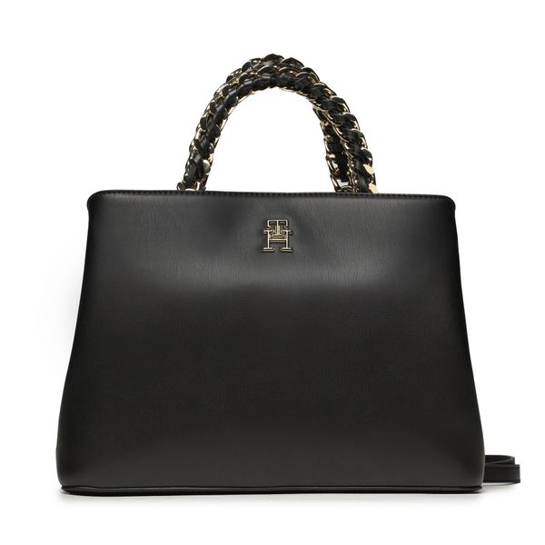 Tommy Hilfiger Ročna torba Tommy Hilfiger Th Femmine Medium Satchel AW0AW14870 Črna