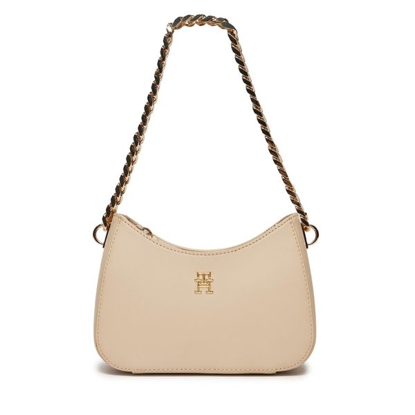 Tommy Hilfiger Ročna torba Tommy Hilfiger Th Refined Chain Shoulder Bag AW0AW16079 White Clay AES