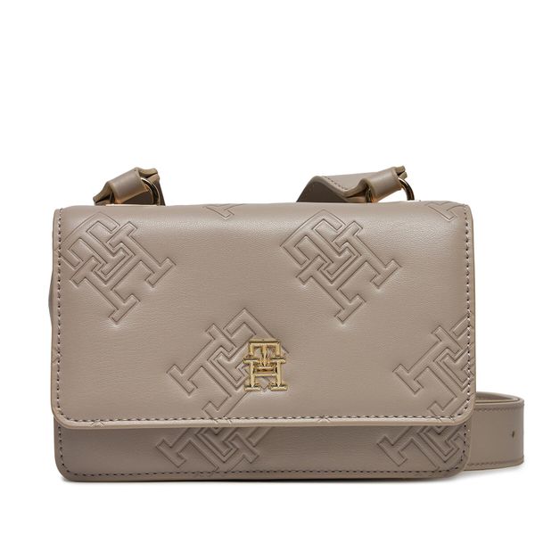 Tommy Hilfiger Ročna torba Tommy Hilfiger Th Refined Crossover Mono AW0AW15727 Smooth Taupe PKB