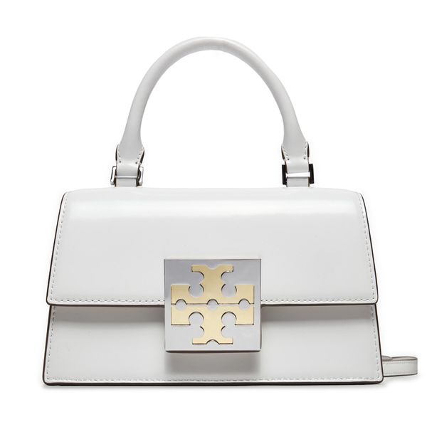 Tory Burch Ročna torba Tory Burch Bon Bon Spazzolato Mini Top-Handle Bag 148865 Optic White 137