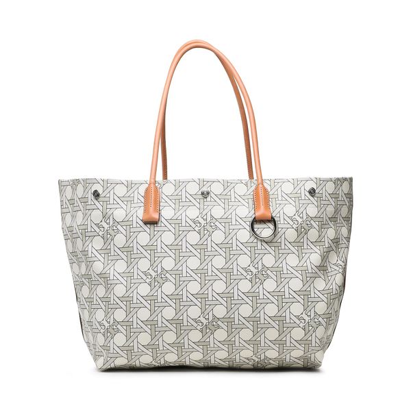 Tory Burch Ročna torba Tory Burch Canvas Basketweave Tote 139623 Bež