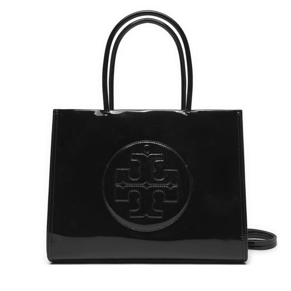 Tory Burch Ročna torba Tory Burch Ella Bio Patent Small Tote 161876 Črna