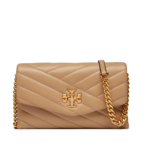 Tory Burch Ročna torba Tory Burch Kira Chevron Chain Wallet 90343 Bež