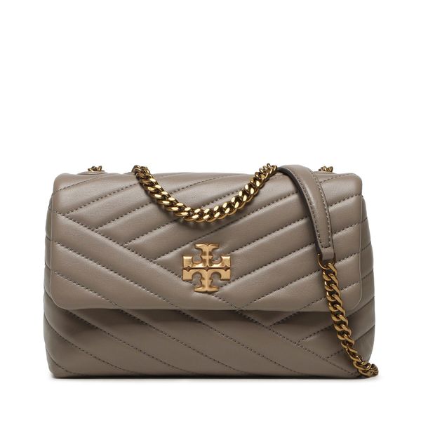 Tory Burch Ročna torba Tory Burch Kira Chevron Small Convertible Shoulder Bag 90452 Gray Heron 082