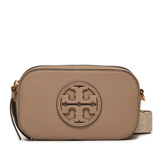 Tory Burch Ročna torba Tory Burch Miller Mini Crossbody Bag 150153 Bež