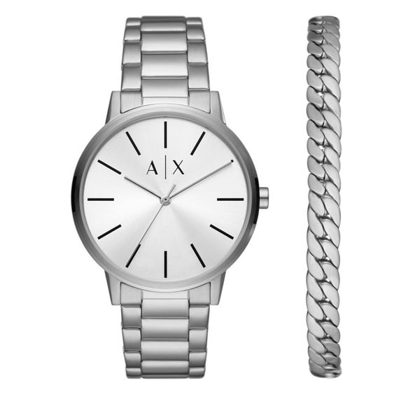 Armani Exchange Ročna ura Armani Exchange Cayde AX7138SET Srebrna