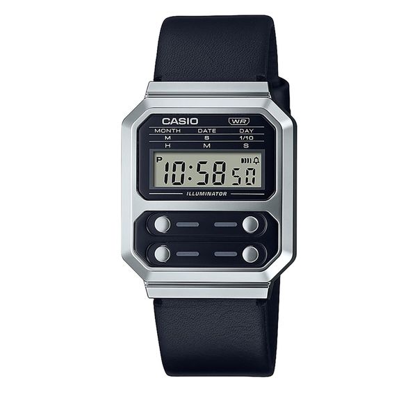 Casio Ročna ura Casio Vintage A100WEL-1AEF Black/Silver