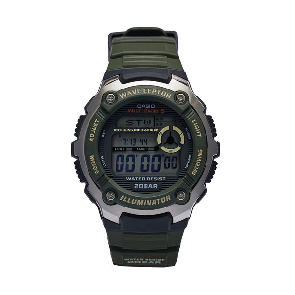 Casio Ročna ura Casio Waveceptor WV-200R-3AEF Zelena