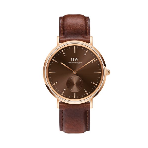 Daniel Wellington Ročna ura Daniel Wellington Classic Multi-Eye St Maves Amber DW00100707 Rjava