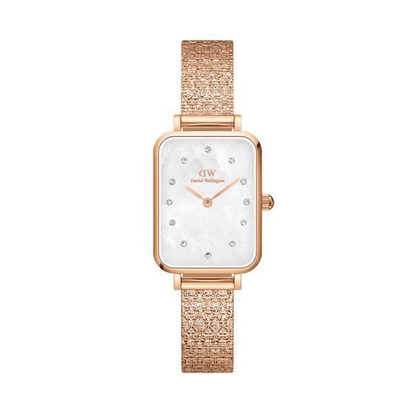 Daniel Wellington Ročna ura Daniel Wellington Quadro Lumine Pressed Piano DW00100578 Gold/White