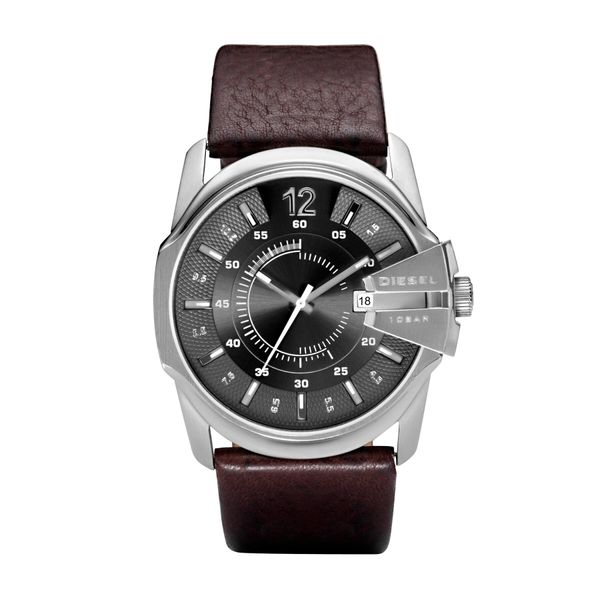 Diesel Ročna ura Diesel Master Chief DZ1206 Dark Brown/Silver/Steel