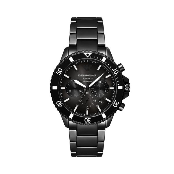 Emporio Armani Ročna ura Emporio Armani Ceramic AR70010 Črna