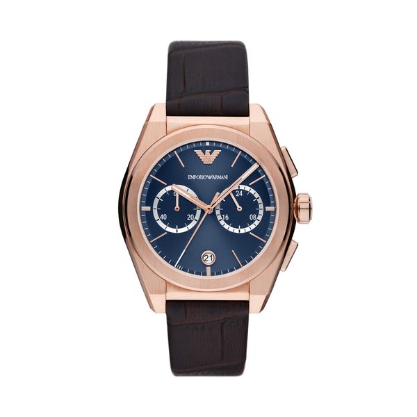 Emporio Armani Ročna ura Emporio Armani Federico AR11563 Rose Gold/Brown