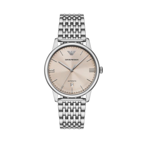 Emporio Armani Ročna ura Emporio Armani Mesh Automatic AR60082 Srebrna