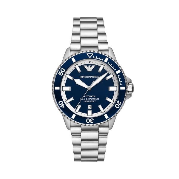 Emporio Armani Ročna ura Emporio Armani Sea Explorer AR60079 Srebrna