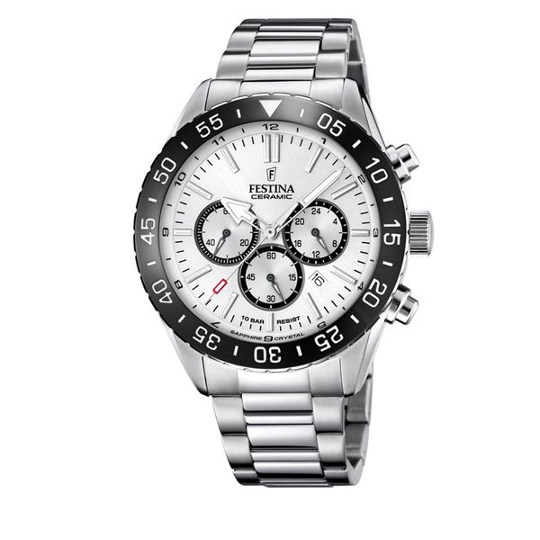 Festina Ročna ura Festina Ceramic Chrono F20575/1 Silver/Black