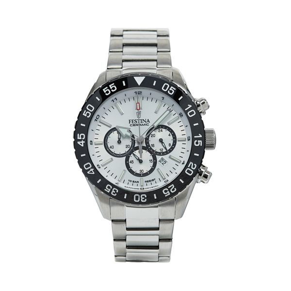 Festina Ročna ura Festina Ceramic Chrono F20575/1 Srebrna