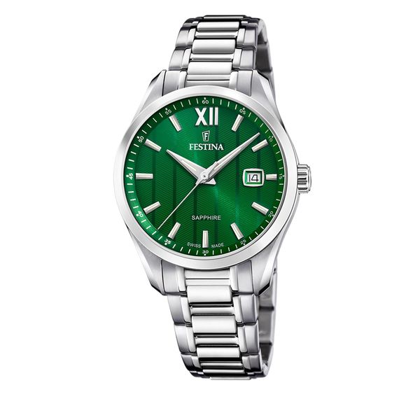 Festina Ročna ura Festina Swiss Made 20026/3 Silver/Green