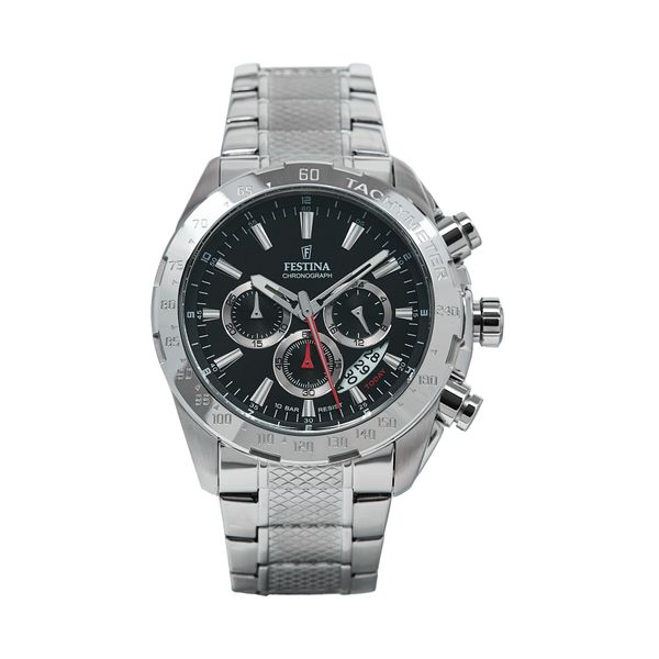 Festina Ročna ura Festina Timeless Chronograph 20668/4 Black/Silver