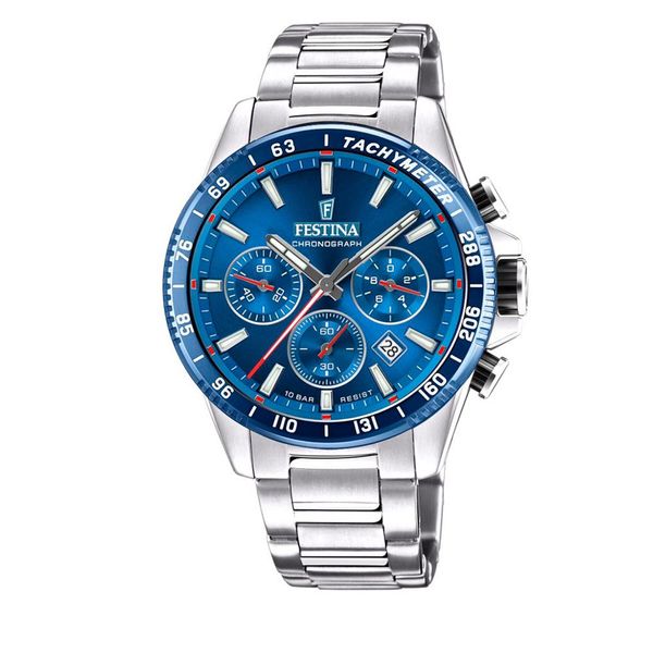 Festina Ročna ura Festina Timeless Chronograph F20560/3 Silver/Navy