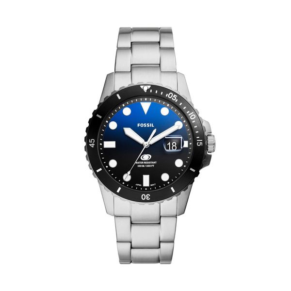 Fossil Ročna ura Fossil Blue FS6038 Black/Silver