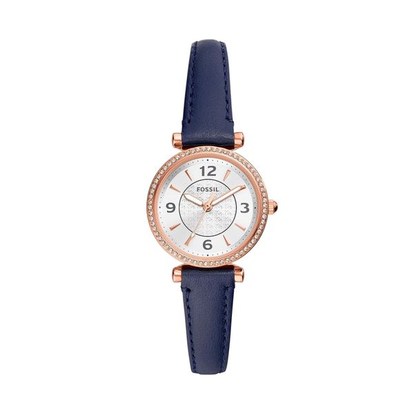 Fossil Ročna ura Fossil Carlie ES5295 Rose Gold/Navy