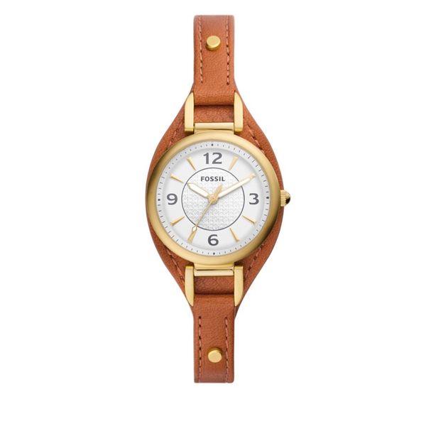 Fossil Ročna ura Fossil Carlie Mini ES5215 Brown/Gold