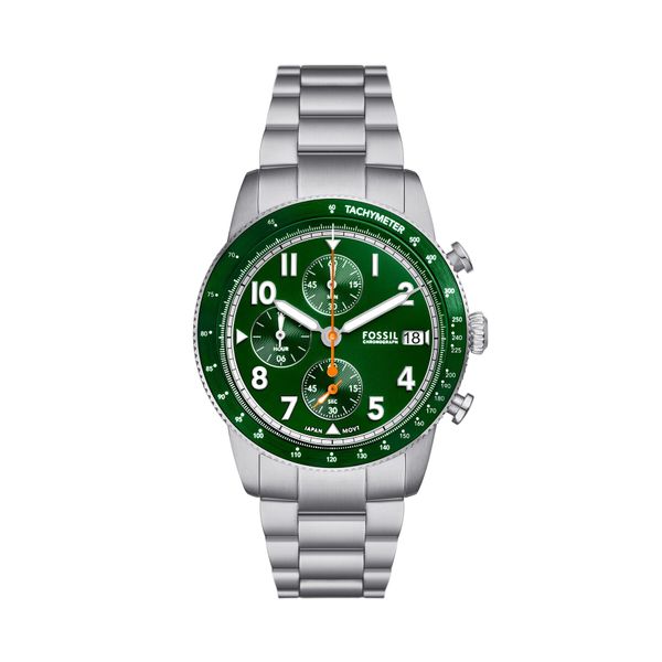 Fossil Ročna ura Fossil Sport Tourer Chronograph FS6048 Srebrna