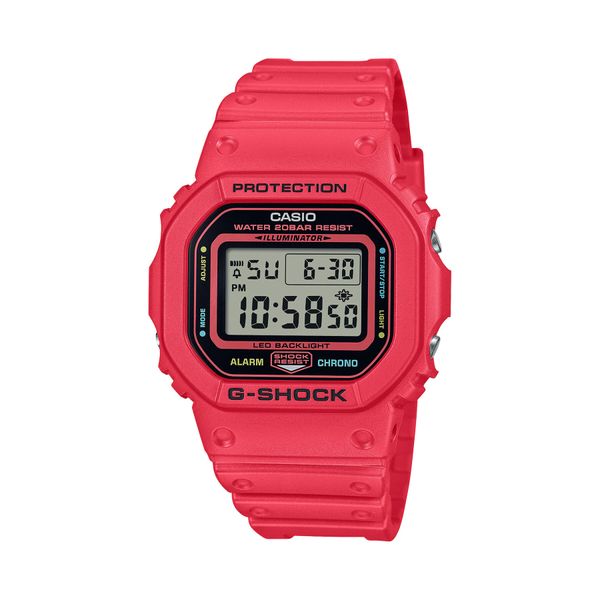 G-Shock Ročna ura G-Shock Energy Pack DW-5600EP-4ER Rdeča